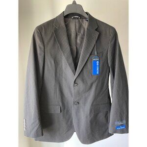 Nautica Mens Modern-Fit Bi-Stretch Suit Jacket Black Pinstripe 38R